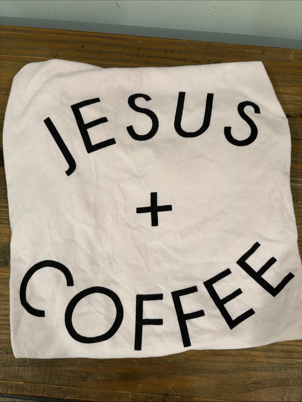 Jesus + Coffee Graphic Tee - Light Pink Tee